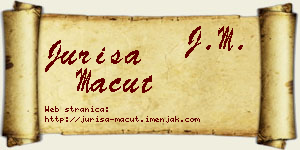 Juriša Macut vizit kartica